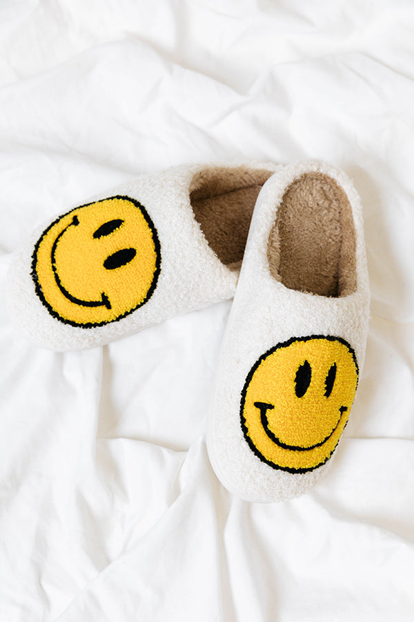 Happy By The Fire Fuzzy Slippers In Ivory Image - 2