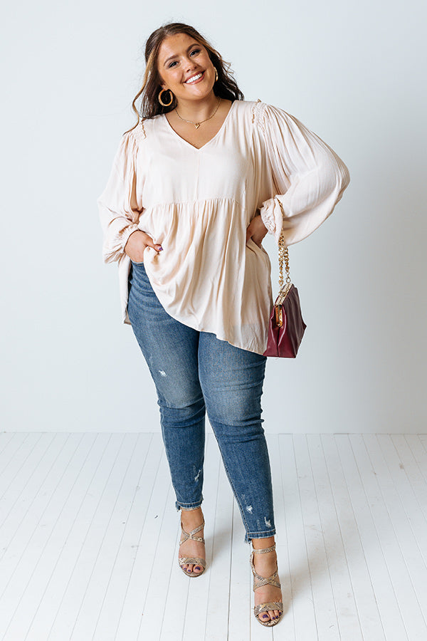 Romantic Remix Babydoll Top In Cream Curves Image - 2