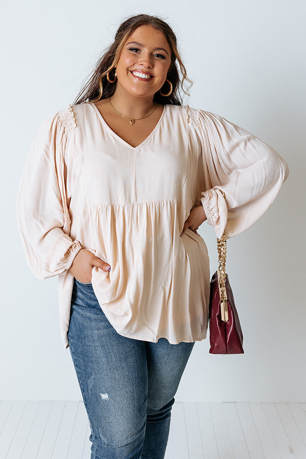 Romantic Remix Babydoll Top In Cream Curves Image - 1