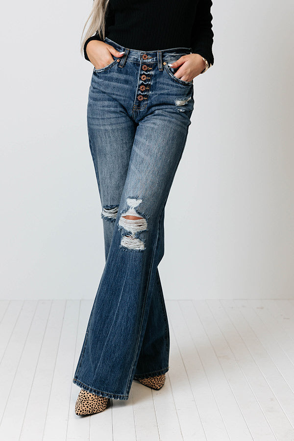KanCan The Bedford High Waist Distressed Flare Image - 1