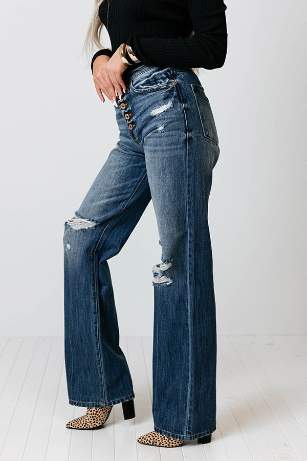 KanCan The Bedford High Waist Distressed Flare Image - 2