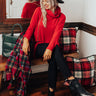 Dakota Views Waffle Knit Top In Red Image - 1