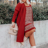 Cafe On Broadway Cardigan In Rust Curves Image - 1