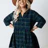 Cheery Mood Plaid Tunic Dress In Green Curves Image - 1