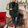 S'mores And Cozy Teddy Cardigan In Hunter Green Image - 1