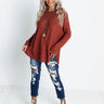 Put You First Waffle Knit Top In Aurora Red Image - 1