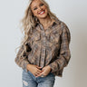 Across The Coast Plaid Top In Beige Image - 1
