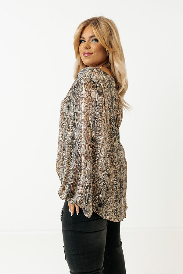 Style A La Mode Snake Print Shift Top Curves Image - 4
