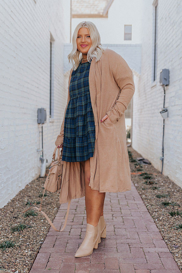 Cafe On Broadway Cardigan In Iced Mocha Curves
