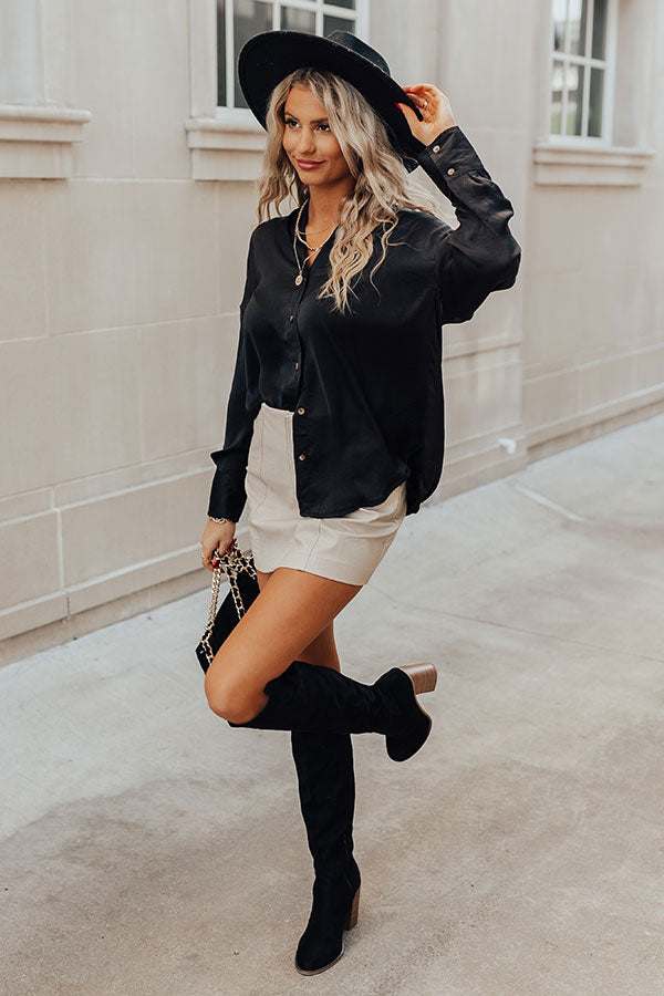 Well Played Button Up Top In Black Image - 2