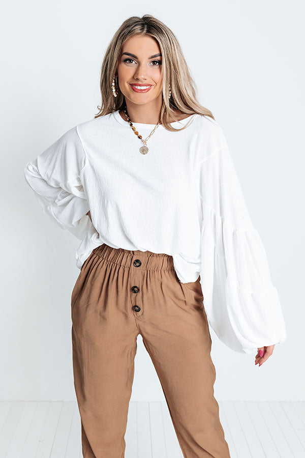 Love And Joy Shift Top In White