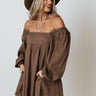 No Secrets Checkered Dress In Brown Image - 1