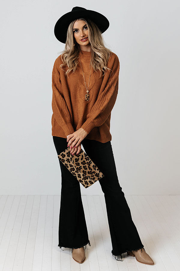 Double Shot Of Espresso Knit Sweater In Pumpkin