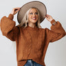Trading Kisses Cable Knit Sweater In Pumpkin Image - 1