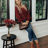 Aspen All Over Knit Sweater In Aurora Red Image - 1