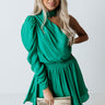 Romance Awaits One Shoulder Dress In Green Image - 1