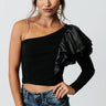 London Proper One Shoulder Top In Black Image - 1