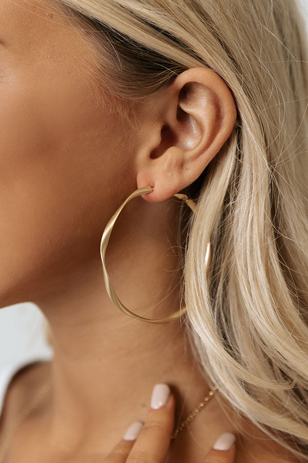 Calling Home Hoop Earrings In Gold Image - 2