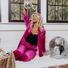 Chic Influencer Velvet Blazer In Fuchsia Image - 1