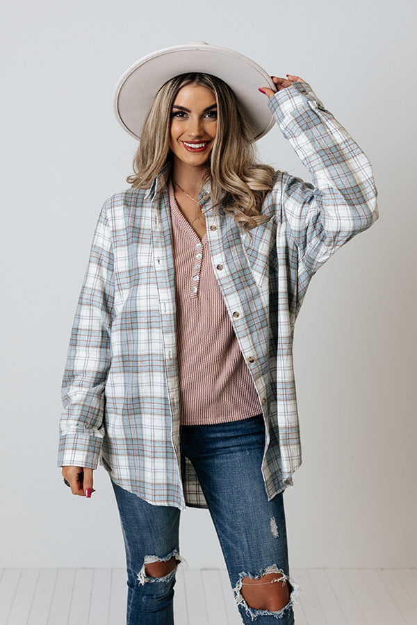 Flannel Fave Button Up In Airy Blue