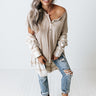 Wayside Shift Top In Warm Taupe Image - 1