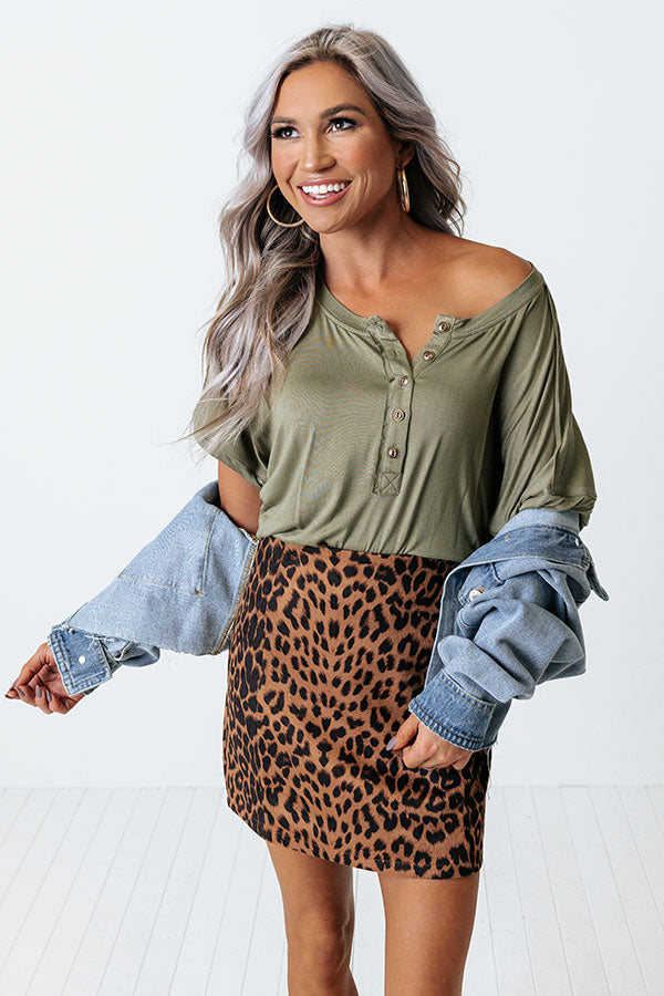 Wayside Shift Top In Olive Image - 1