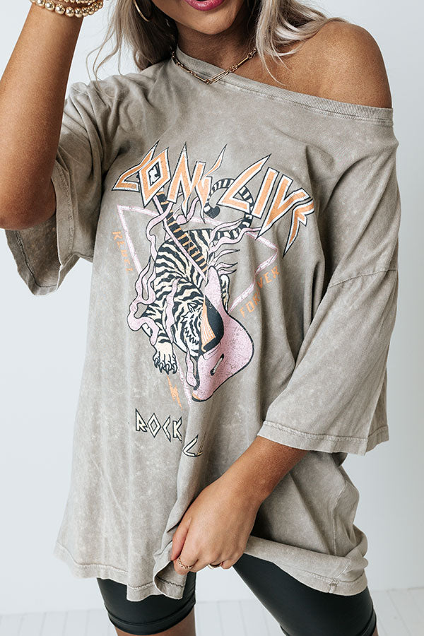 Long Live Rock 'N' Roll Mineral Wash Graphic Tee Image - 1