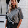 Free Spirit Distressed Graphic Tee In Olive Image - 1