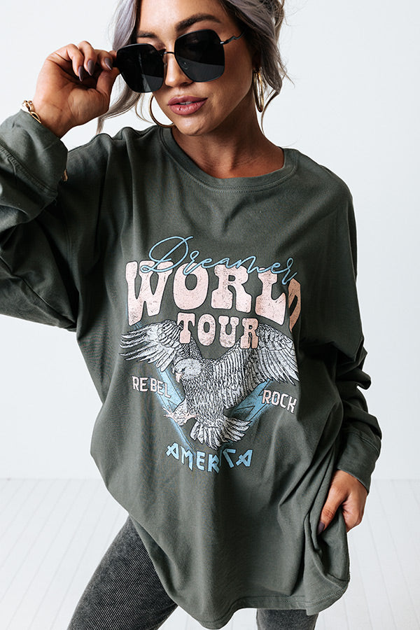 World Tour Oversized Graphic Tee Image - 1
