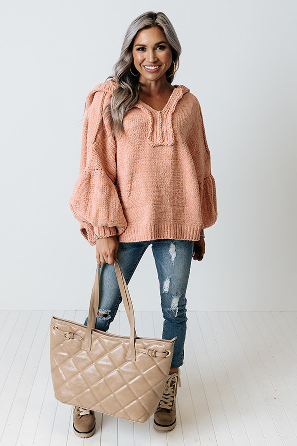 Keep Moving Chenille Hoodie In Blush Image - 2