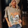 Wild West Mineral Wash Graphic Tee In Light Taupe Image - 1