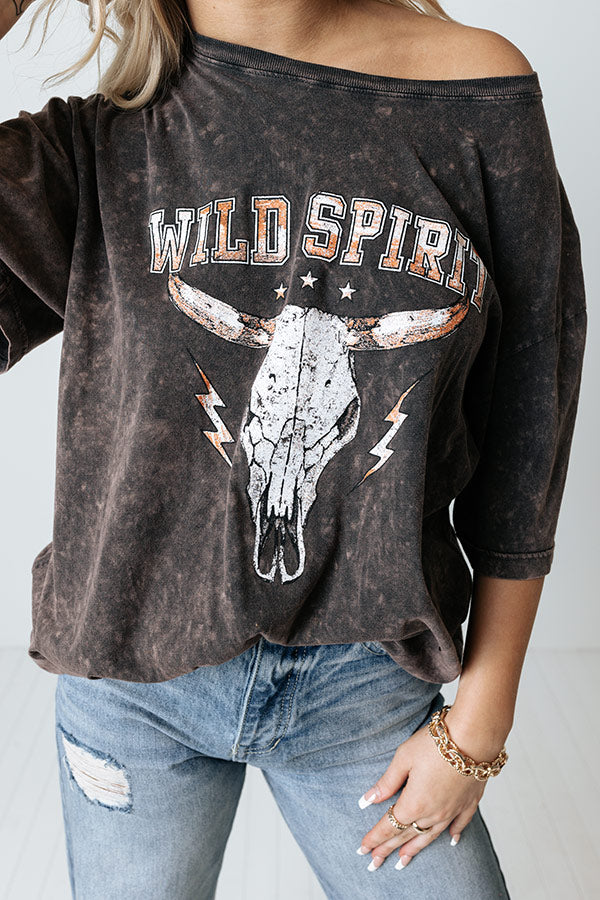 Wild Spirit Mineral Wash Graphic Tee In Blush Image - 1