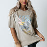 Free Bird Mineral Wash Graphic Tee In Light Taupe Image - 1