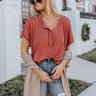 Wayside Shift Top In Rust Image - 1