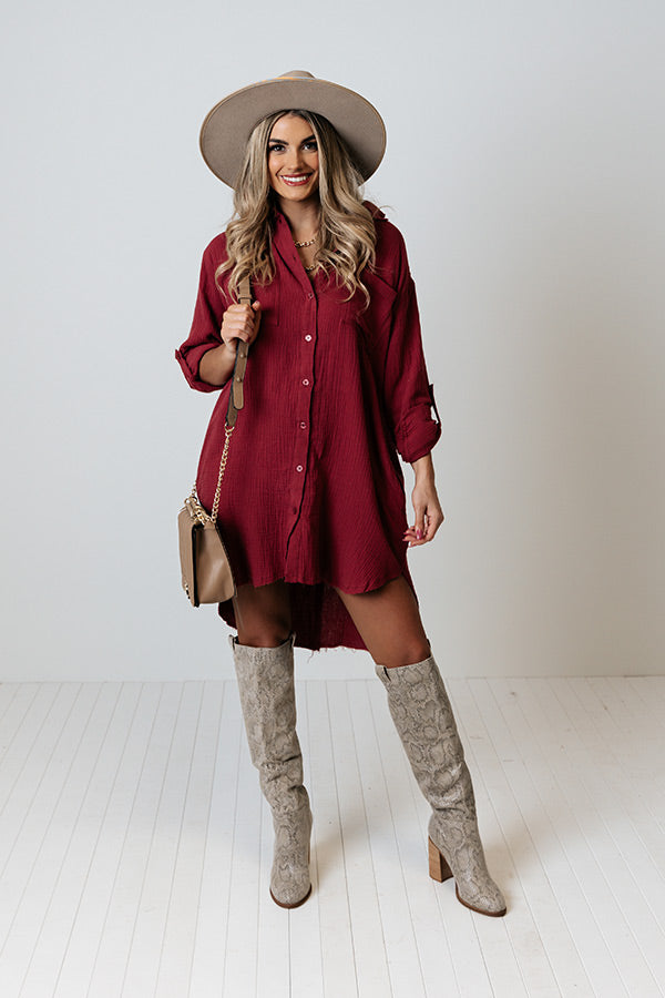 Retreat For Two Shift Dress In Crimson