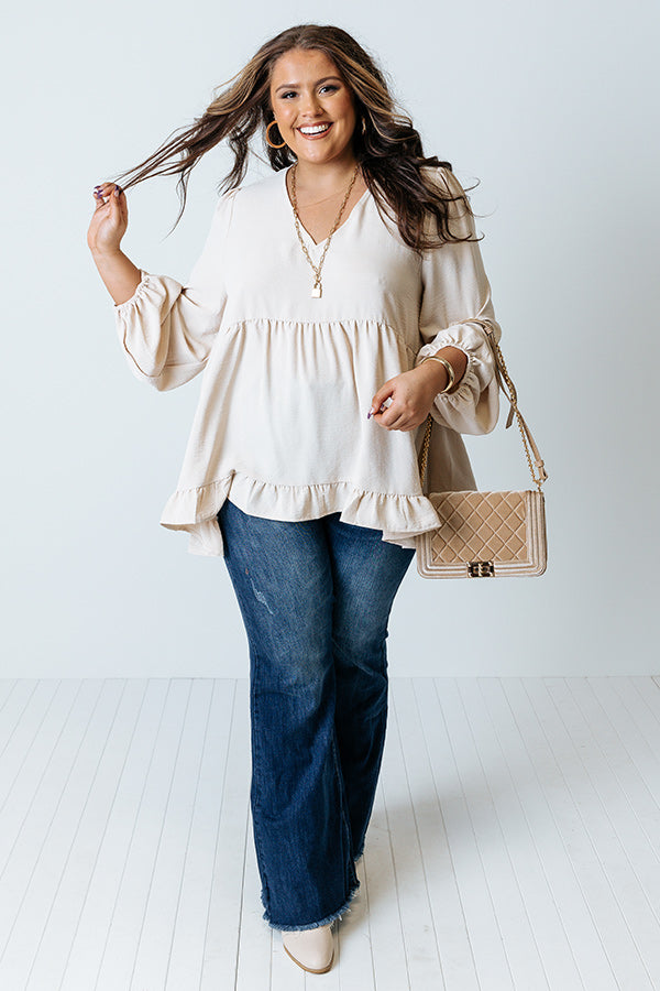 Mythical Moment Shift Top In Cream Curves Image - 4