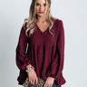 Mythical Moment Shift Top In Merlot Image - 1
