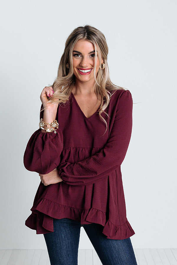 Mythical Moment Shift Top In Merlot Image - 3