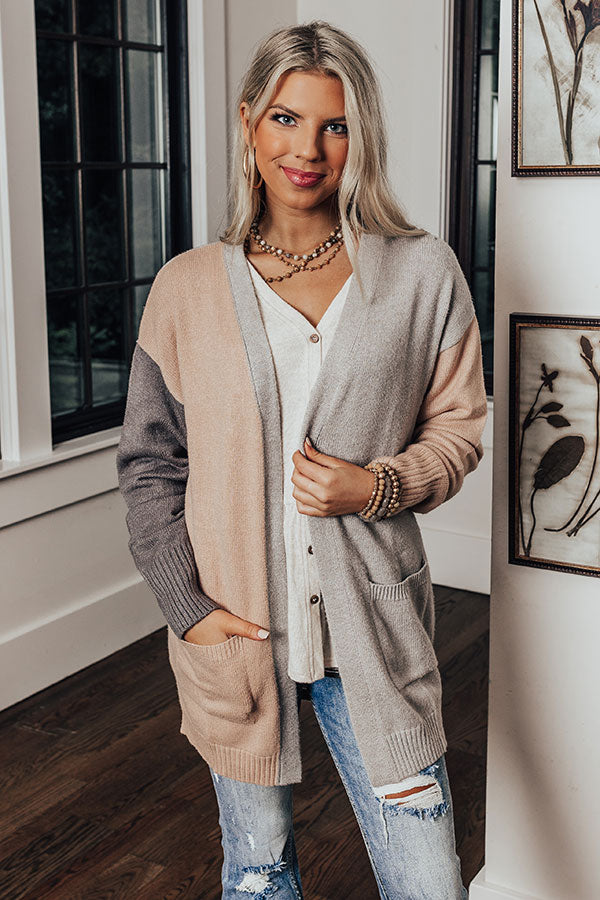 Release Your Worries Cardigan In Grey Image - 3