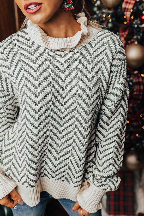 Cabin Meetup Knit Sweater In Green Image - 2