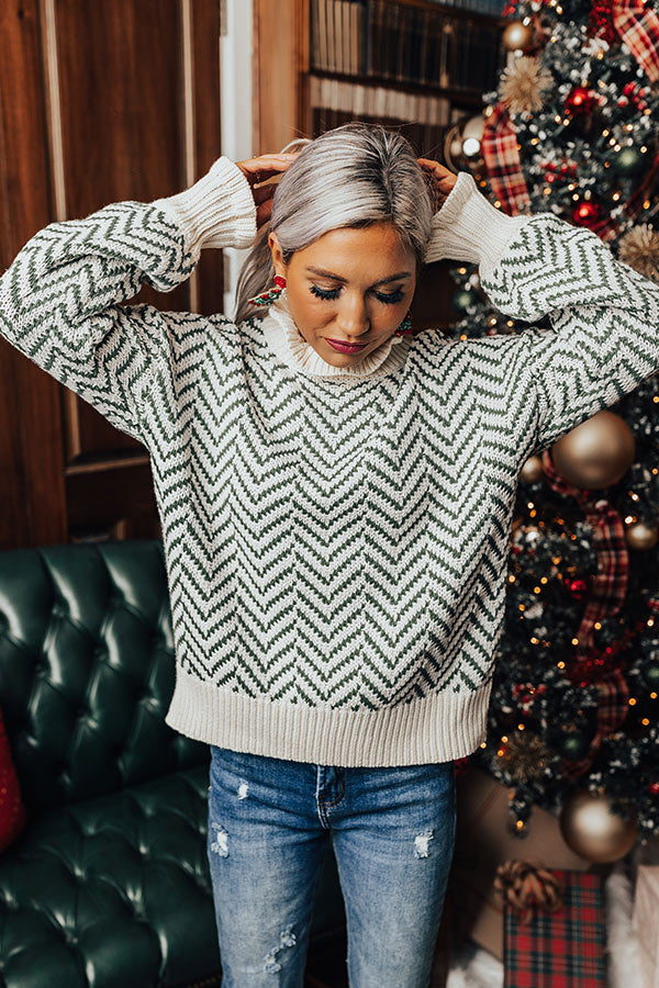 Cabin Meetup Knit Sweater In Green Image - 1