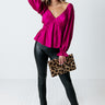 Painting Paris Top In Fuchsia Image - 1
