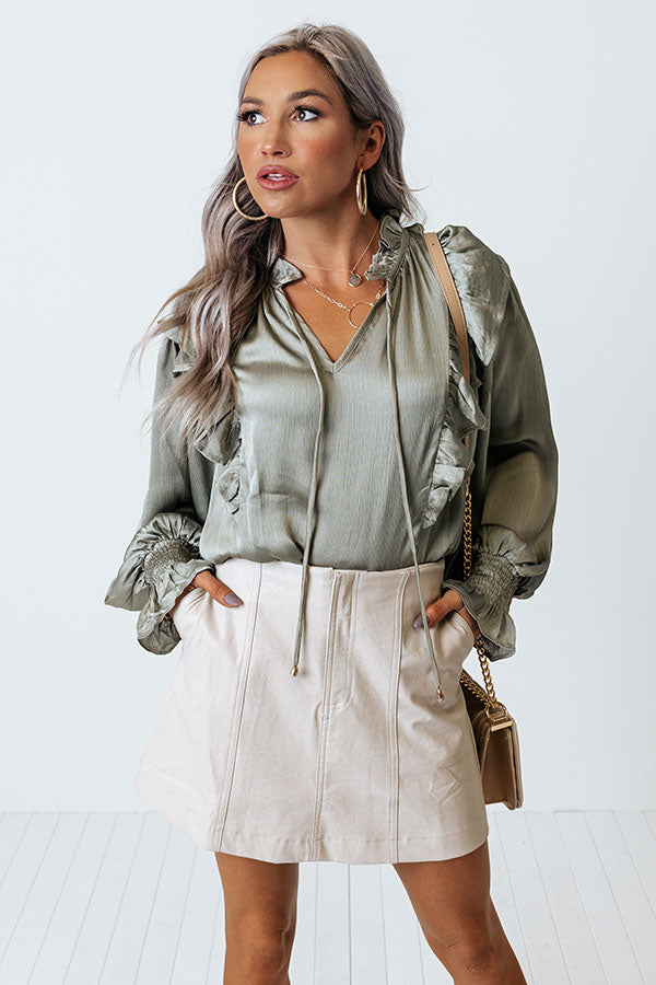 Grand Avenue Shift Top In Sage Image - 3