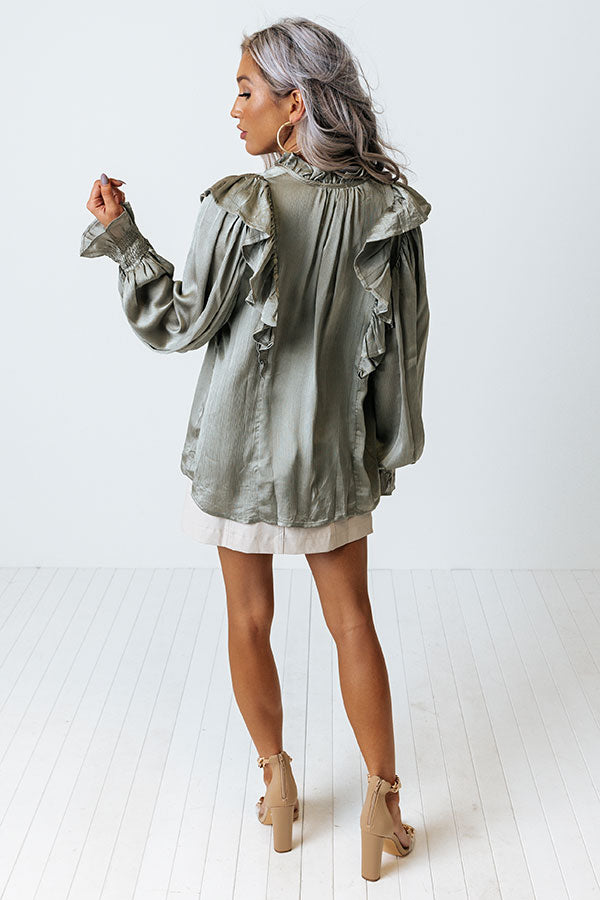 Grand Avenue Shift Top In Sage Image - 5