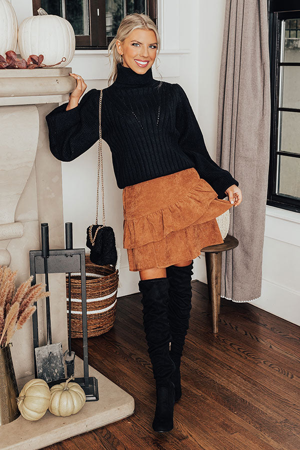 The Wynn Ruffle Skirt In Camel