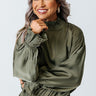 Stating Facts Shift Top In Army Green Image - 1