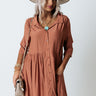 Always On Time Babydoll Tunic Dress In Rust Image - 1