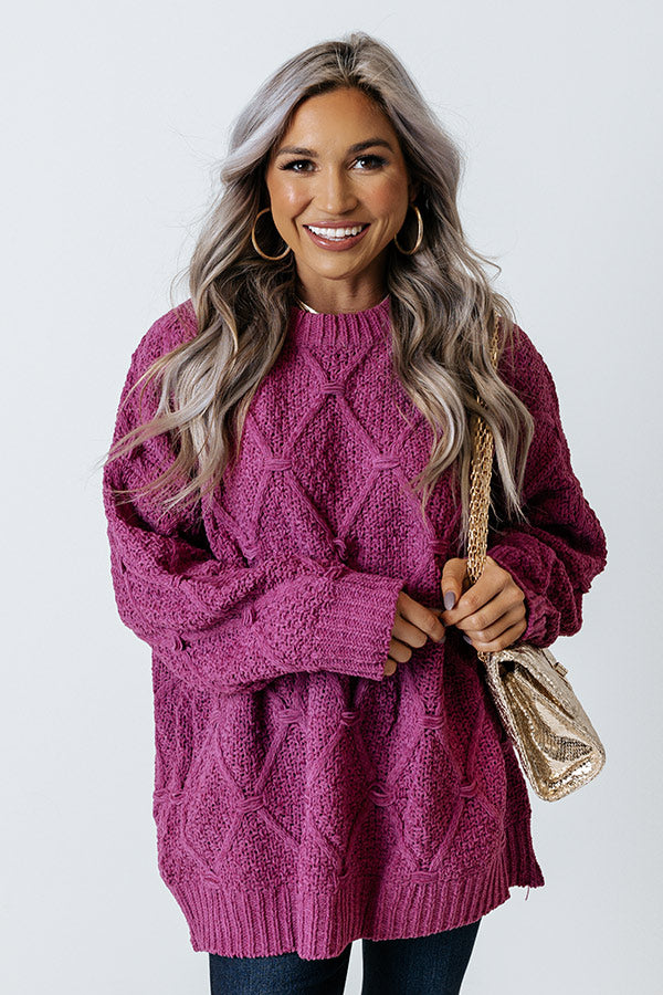 Winter Whims Knit Sweater In Orchid Image - 1