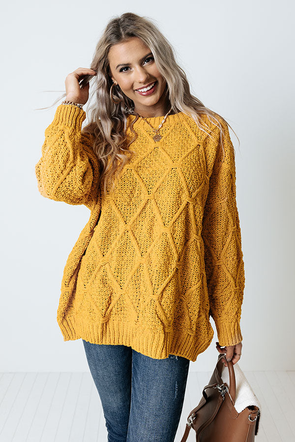 Winter Whims Knit Sweater In Mustard Image - 2