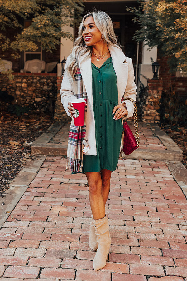 Always On Time Babydoll Tunic Dress In Green Image - 4
